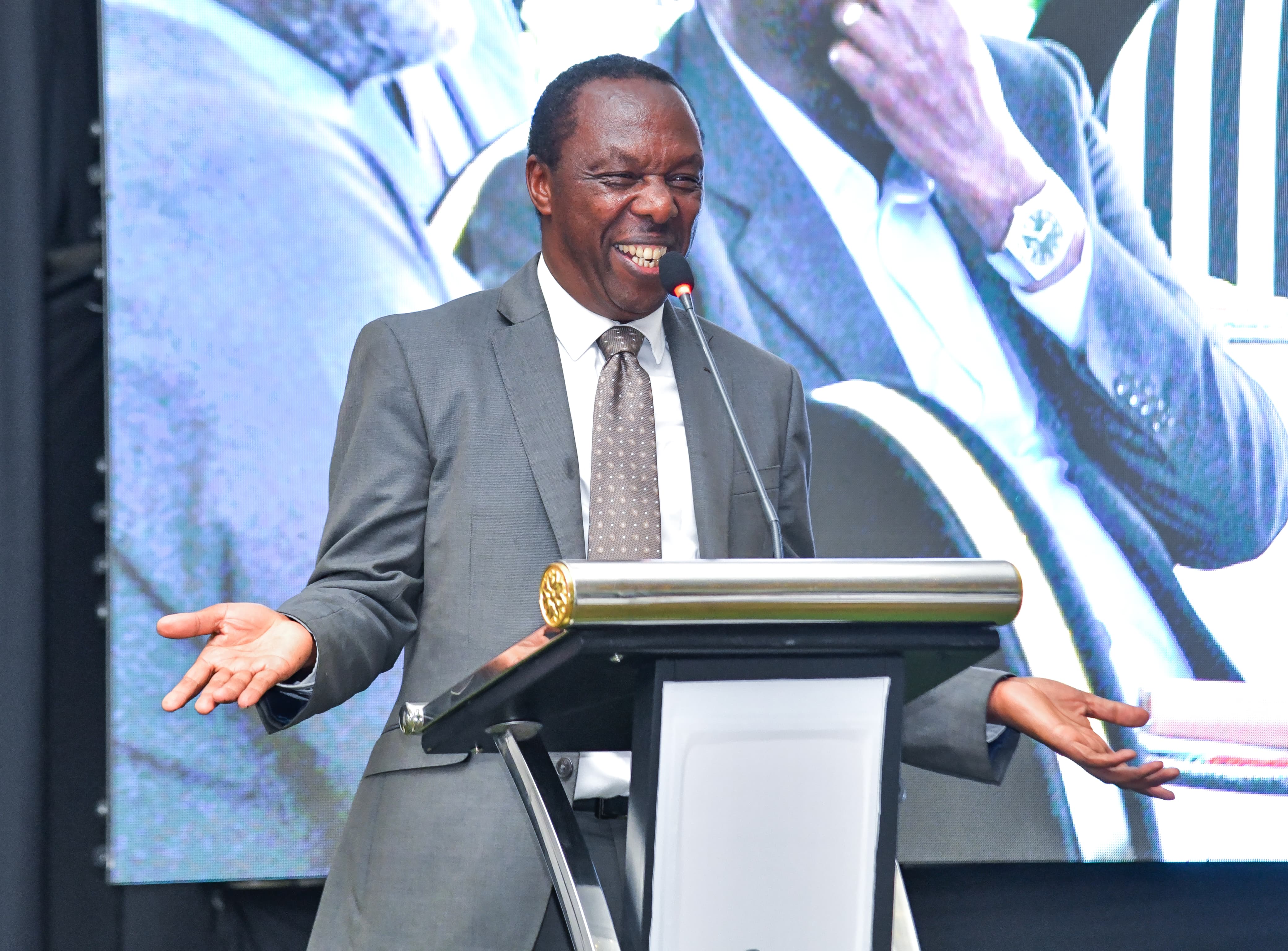PS for the State Department for Forestry Mr. Gitonga Mugambi addresses guests during the farewell reception held in honour of WWF-Kenya Chief Executive Officer Mohamed Awer at the WWF-Kenya Headquarters, Karen, Nairobi, on 8 December 2025.  