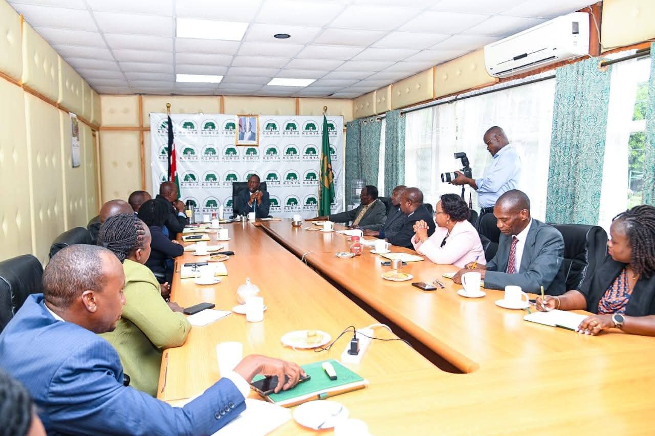 PS Forestry Mugambi Gitonga chairs consultative meeting with Forest Sector SAGAs at Kenya Forest Service Headquarters in Karura