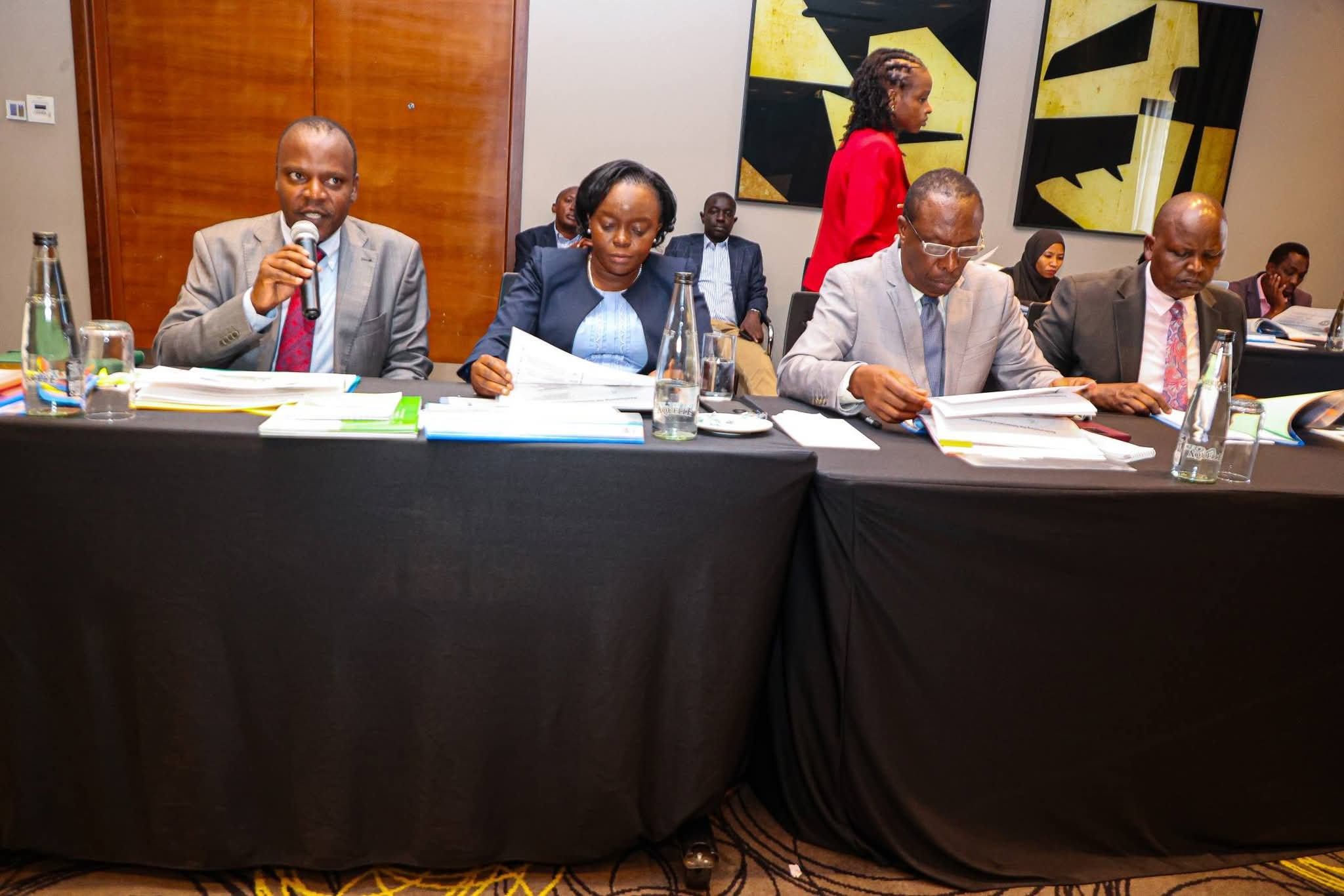 Environment, Climate Change & Forestry Dr. Deborah M. Barasa , PS Forestry Mr. Gitonga G Mugambi, Secterary Forest Development Mr. George Taurus andChief Conservator of Forest Mr. Alex Lemarkoko at the National Assembly presenting proposal for strengthening Kenya's forest governance framework and aligning forestry laws .