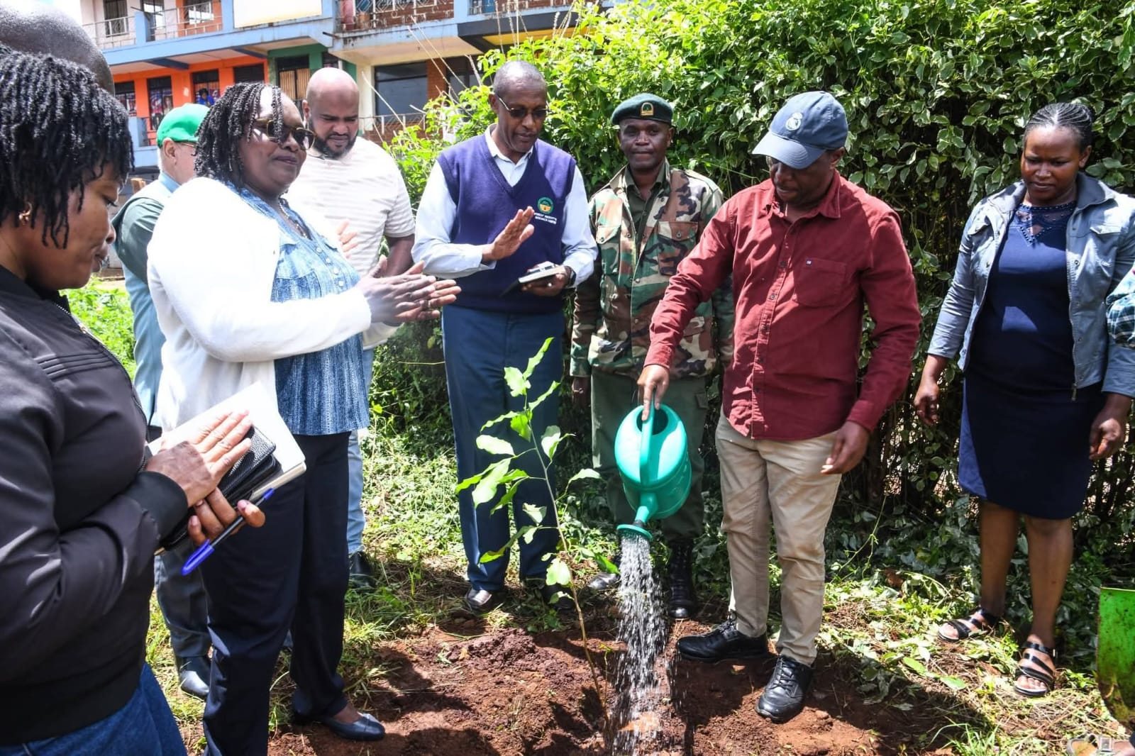 ceremonial tree planting led by Foresry PS Mr. Gitonga Mugambi