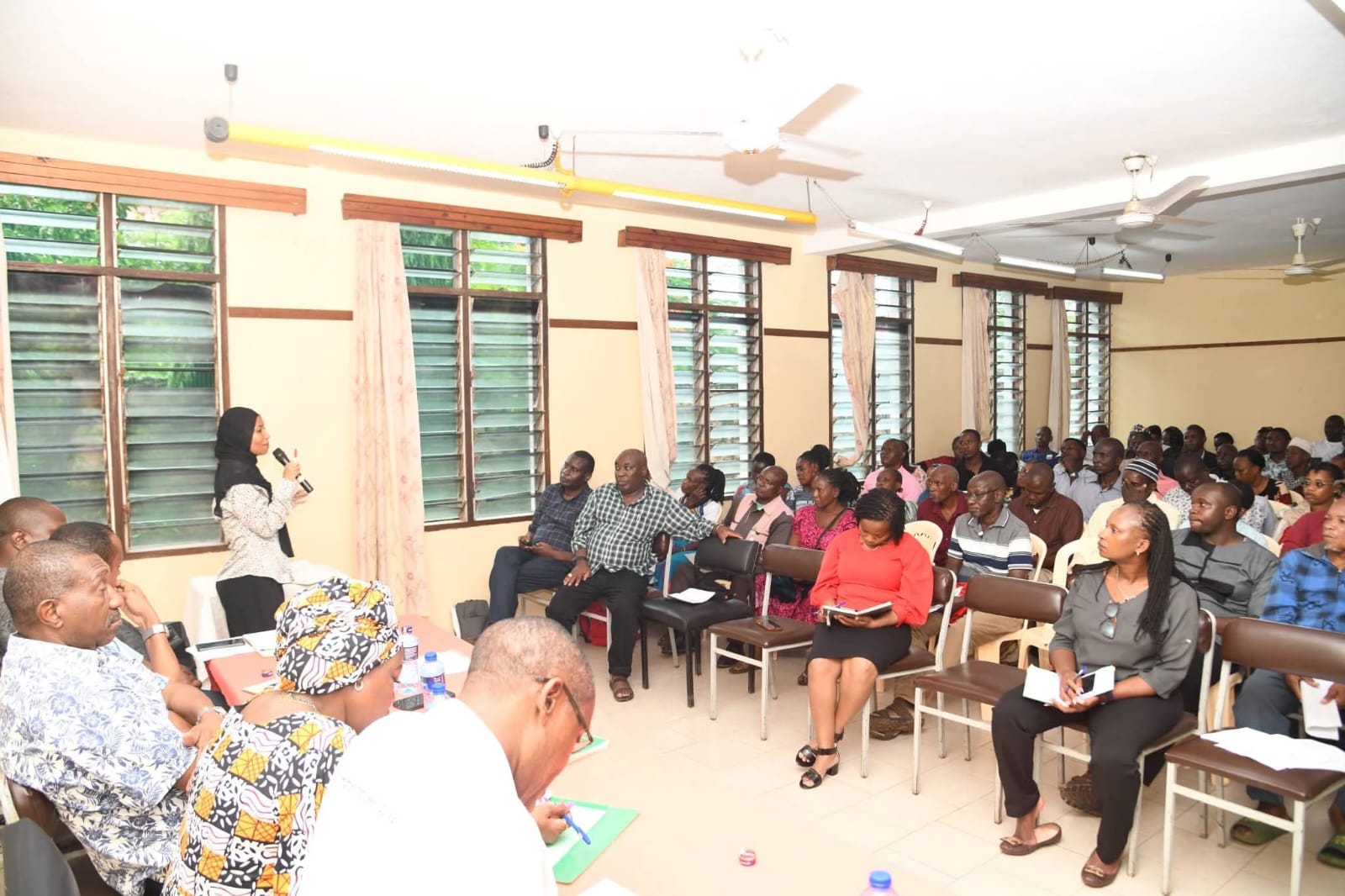 community members participating in the ongoing public hearing on forest bill
