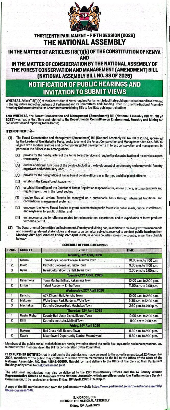 Public Participation Notice