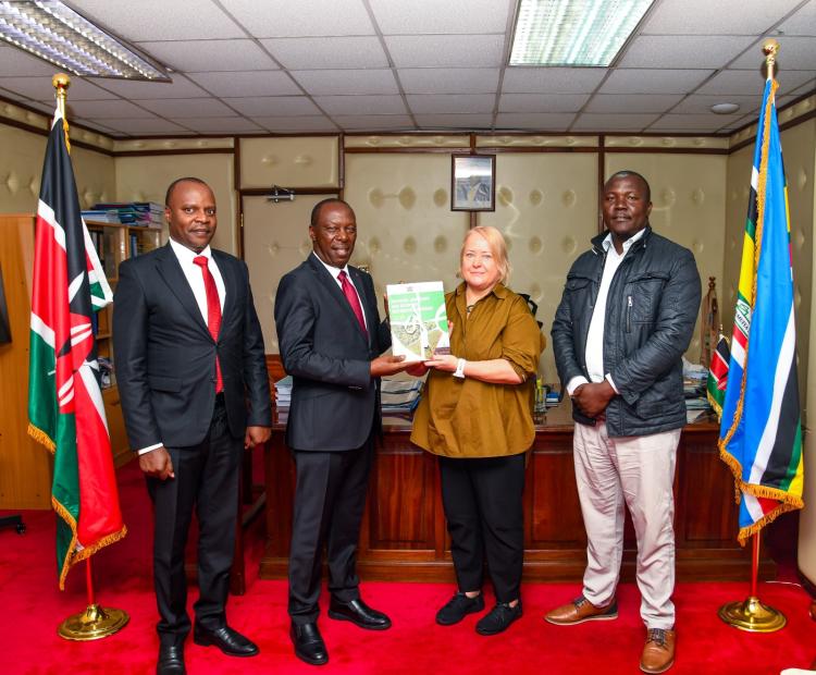 Forestry Principal Secretary Mr. Gitonga Mugambi hosted a high-level strategic meeting with representatives of the Food and Agriculture Organization (FAO), led by Ms. Tiina Vähänen, at the Ministry headquarters in Nairobi.