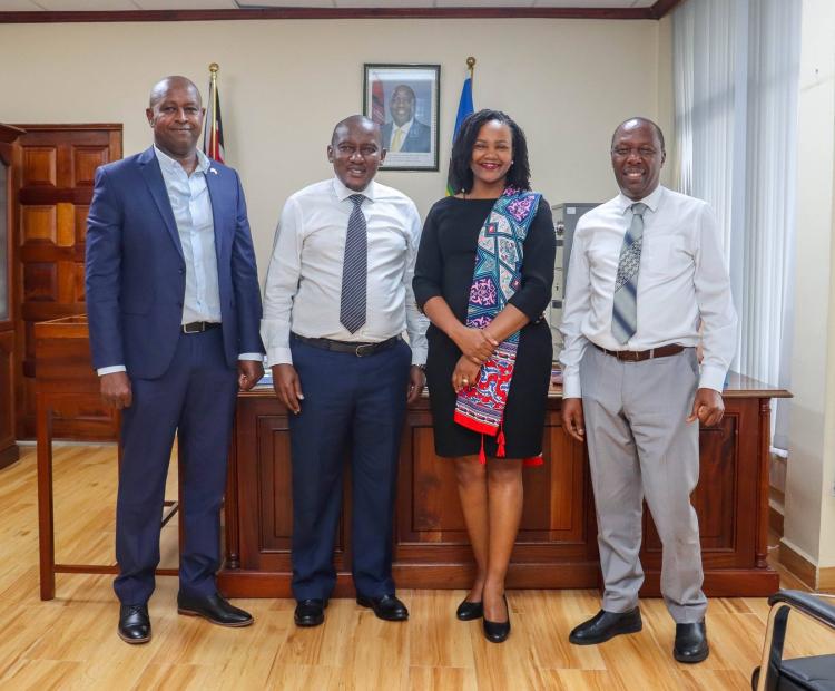 Principal Secretaries pose for a group photo after a consultative meeting aimed at strengthening collaboration on ecosystem restoration, sustainable agriculture, and food security.