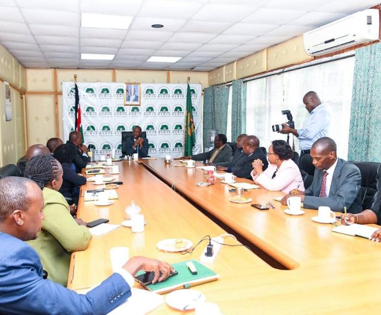 PS Forestry Mugambi Gitonga chairs consultative meeting with Forest Sector SAGAs at Kenya Forest Service Headquarters in Karura