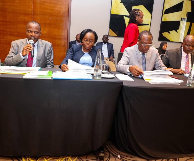 Environment, Climate Change & Forestry Dr. Deborah M. Barasa , PS Forestry Mr. Gitonga G Mugambi, Secterary Forest Development Mr. George Taurus andChief Conservator of Forest Mr. Alex Lemarkoko at the National Assembly presenting proposal for strengthening Kenya's forest governance framework and aligning forestry laws .
