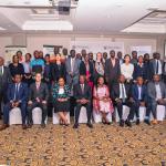 Forestry PS Gitonga Mugambi, Secretary Forest Development George Tarus and Secretary Administration Patrick Meso join delegates for a group photo during the Round Table Breakfast Forum on Sustainable Forestry and Climate Resilience in Kenya, held at Fairmont The Norfolk Hotel, Nairobi.
