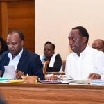 Forestry Principal Secretary Mr. Gitonga Mugambi and Secretary, Forest Development, Mr. George Tarus before the Committee on Delegated Legislation